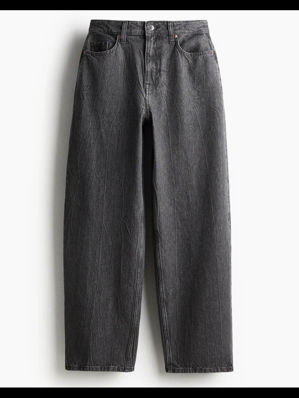 High-Rise Baggy Grey Denim Jeans NWT